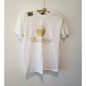 The Venetian Men's 34-36 Preshrunk Cotton Crew Neck T-Shirt Short Sleeve White